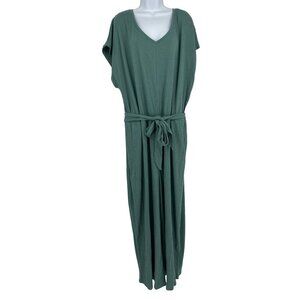 Cuddl Duds Crinkle Jersey V-Neck Jumpsuit with Tie Front Detail Size 3X